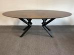 Ovale eettafel HPL roest 200x100, 100 tot 150 cm, 200 cm of meer, Ophalen of Verzenden, Zo goed als nieuw