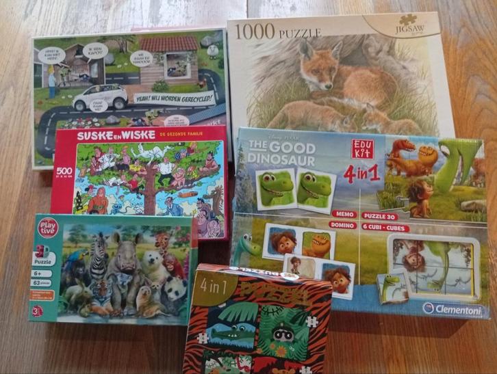 Puzzels van vos.  Suske en Wiske en meer, Hobby en Vrije tijd, Denksport en Puzzels, Zo goed als nieuw, 500 t/m 1500 stukjes, Ophalen of Verzenden