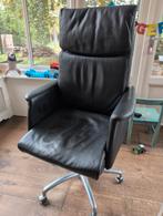 Zwarte leren bureaustoel directeursstoel, Ophalen, Gebruikt, Zwart, Bureaustoel