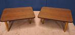 2 vintage Formica plantentafels met goudkleurige poten, Minder dan 45 cm, Minder dan 55 cm, Gebruikt, Vintage