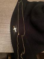 18 karaat kettinkje met kruisje, Ophalen of Verzenden, Zo goed als nieuw, Goud