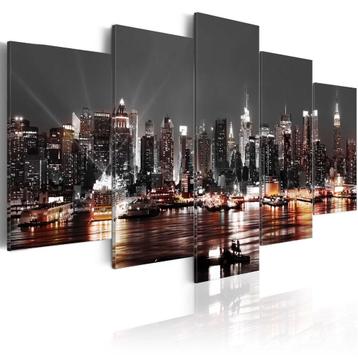 166 Skyline New York 5 Luik Canvas Schilderij 200x100cm XXL beschikbaar voor biedingen