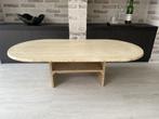 Ovalen travertin salontafel 120x60, Huis en Inrichting, Tafels | Bijzettafels, Gebruikt, Ophalen of Verzenden, 75 cm of meer, Ovaal