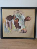 Pastelkrijt Schilderij Koe, Antiek en Kunst, Ophalen