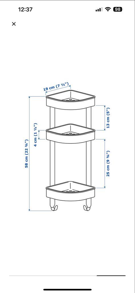 Nieuw IKEA Douche Rek - Nooit Gebruikt!, Huis en Inrichting, Badkamer | Badkamermeubels, Nieuw, Overige typen, Minder dan 100 cm