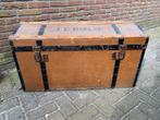 Vintage reiskist / bagagekist / dekenkist / hutkoffer, Gebruikt, 100 tot 125 cm, 50 tot 75 cm, Overige houtsoorten
