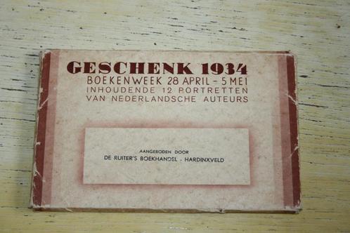 Geschenk 1934 Boekenweek 12 portretten Nederlansche auteurs, Boeken, Boekenweekgeschenken, Gelezen, Ophalen of Verzenden