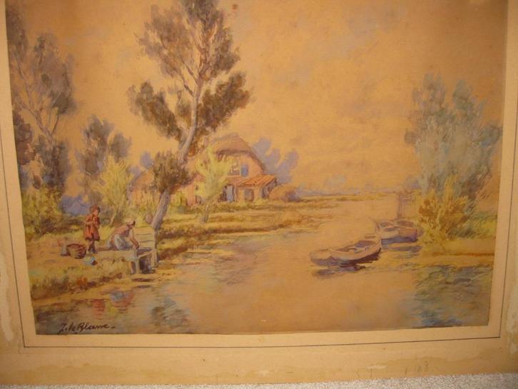 Aquarel van Adriaan Christiaan Willem Terhell 1863-1949, Antiek en Kunst, Kunst | Schilderijen | Klassiek, Ophalen