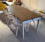 Houten eettafel vintage, Ophalen, Gebruikt, 200 cm of meer, 50 tot 100 cm