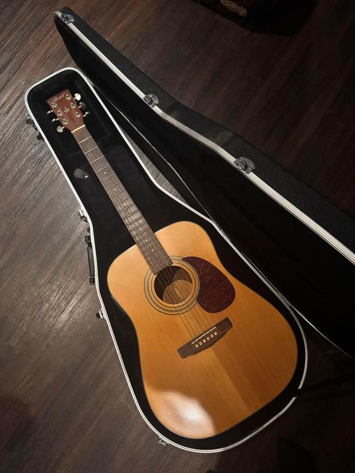 Cort Gitaar earth100F + Benodigdheden, Muziek en Instrumenten, Snaarinstrumenten | Gitaren | Akoestisch, Gebruikt, Western- of Steelstringgitaar