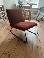 Koperkleurige ribfluwelen fauteuil, Huis en Inrichting, Stoelen, Ophalen, Zo goed als nieuw, Eén