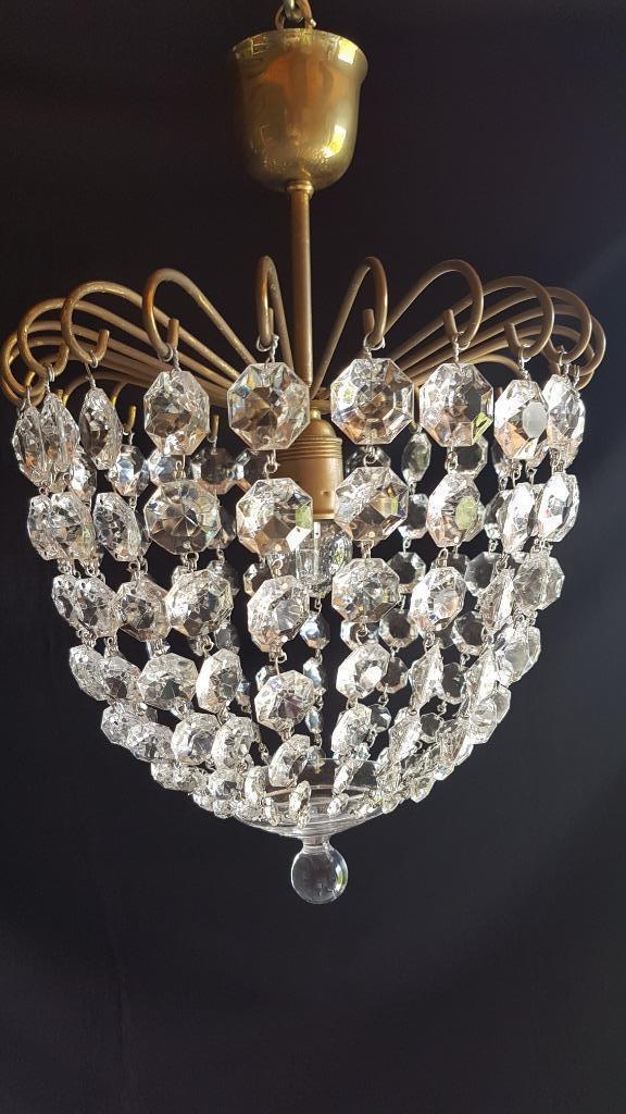 hallampje, Huis en Inrichting, Lampen | Kroonluchters, Gebruikt, Glas, Metaal, Ophalen of Verzenden