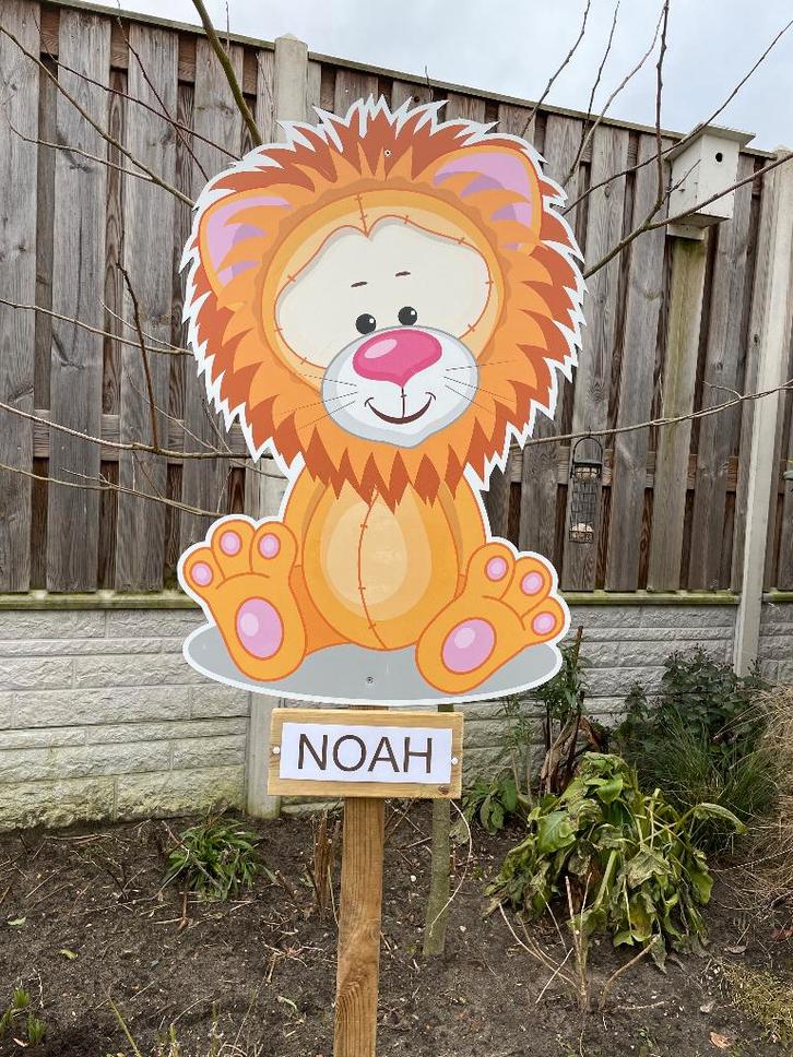 Geboortebord LEEUW jongen meisje babyspullen huren huur, Kinderen en Baby's, Kraamcadeaus en Geboorteborden, Zo goed als nieuw