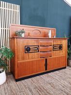 Vintage Art Deco dressoir antieke kast Amsterdamse school, 25 tot 50 cm, 100 tot 150 cm, Gebruikt, Eikenhout