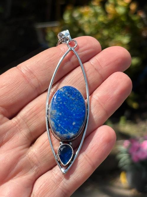 Lapis Lazuli Topaas Ketting Boogschutter Maagd Leeuw, Sieraden, Tassen en Uiterlijk, Kettingen, Nieuw, Steen of Mineraal, Blauw
