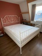 Ikea bed incl. lattenbodem en matras, Ophalen, Gebruikt, Wit, Tweepersoons