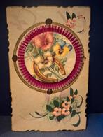 POP UP kaart hoefijzer met viooltjes, Verzamelen, Ansichtkaarten | Themakaarten, Verzenden, 1920 tot 1940, Ongelopen, Feest(dag)