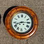 Antieke Franse Schoolklok, Hout, Wandklok, Brocante, Werkend, Antiek en Kunst, Antiek | Klokken, Ophalen