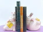 Vintage Fitz and Floyd Hippo nijlpaard boekensteunen | ‘80, Ophalen of Verzenden, Zo goed als nieuw