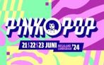 Pinkpop 2024 weekend ticket 21 tm 23 juni (5 stuks) +camping, Drie personen of meer