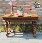 Unieke antieke Itiliaanse houten haltafel / smalle eettafel, Antiek, Gebruikt, 100 tot 150 cm, .