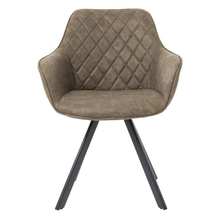 Olijfgroene Eetkamerstoelen 2 stuks, Huis en Inrichting, Stoelen, Nieuw, Twee, Stof, Ophalen