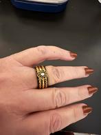 Elegante Goudkleur ixxxi Ring mt 19 met Zwarte Details, Sieraden, Tassen en Uiterlijk, Ringen, Ophalen of Verzenden, Zo goed als nieuw
