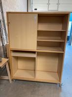 Roldeurkast met slot, Ophalen, Gebruikt, 100 tot 150 cm, Overige houtsoorten