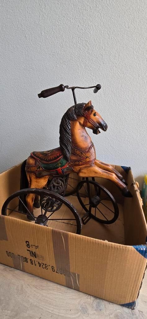 Antiek houten driewieler paard, Antiek en Kunst, Antiek | Speelgoed, Ophalen
