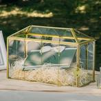 Luxe Gouden Glazen Enveloppenkist XL met Slot – 32 cm, Ophalen of Verzenden, Nieuw, Versiering, Geboorte of Huwelijk