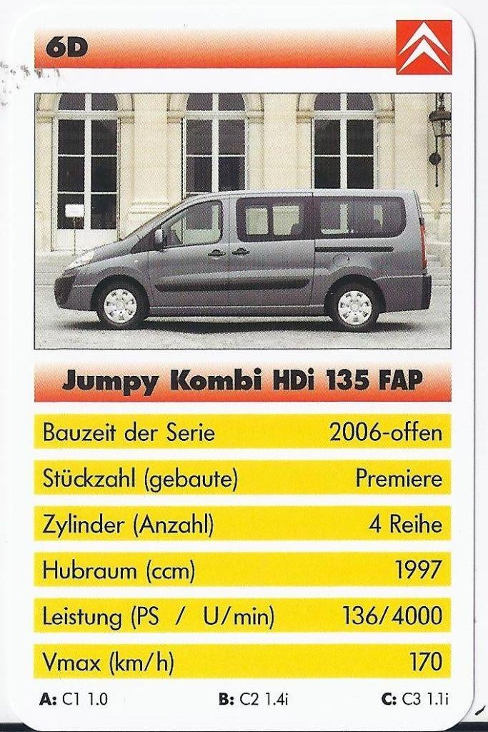 C515 autokaartje 6d citroen jumpy kombi, Ophalen of Verzenden, Zo goed als nieuw, Auto's