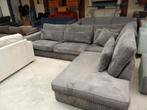 Hoekbank ribstof bank XXL model 320x250cm antraciet, Huis en Inrichting, ., Ophalen of Verzenden, Zo goed als nieuw, .