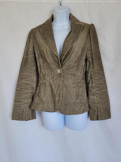Mooi bruin ribcord jasje mt S/M merk MNG, Kleding | Dames, Jasjes, Kostuums en Pakken, Zo goed als nieuw, Jasje, Maat 36 (S), Groen