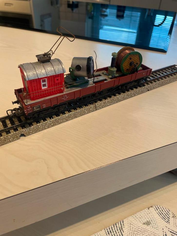 Märklin Wagon met kabelhaspel en bovenleiding controle, Hobby en Vrije tijd, Modeltreinen | H0, Gebruikt, Wagon, Wisselstroom