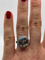 Z853 Prachtige zilveren ring heldere steen maat 17,75, Ophalen of Verzenden, X, Dame, Zilver