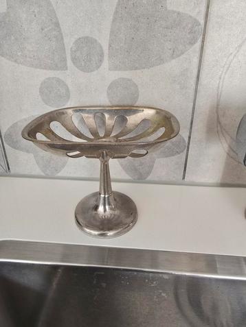 Antieke Art Deco chrome zeephouder op voet begin 20ste eeuw  beschikbaar voor biedingen