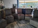 Eetkamerstoelen verrijdbaar  6x, Ophalen, Gebruikt, Riet of Rotan, Grijs