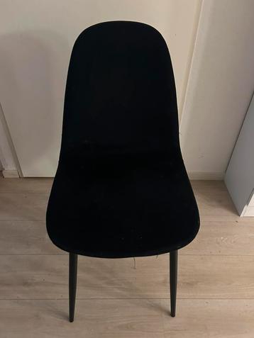 Eetkamerstoelen 4 stuks, zwart velvet. beschikbaar voor biedingen