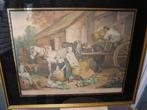 Mezzotint James Ward Preparing for the market+Poultry market, Ophalen, Gebruikt, Voor 1940, Prent
