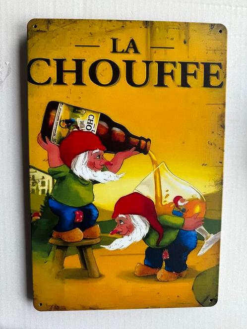 La Chouffe Bier Wandbord Vintage Stijl 30 bij 20, Verzamelen, Biermerken, Ophalen of Verzenden