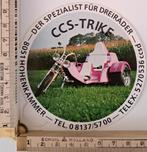 Vintage sticker BOOM Trike CCS trikes Duitsland, Ophalen of Verzenden, Zo goed als nieuw, Overige typen