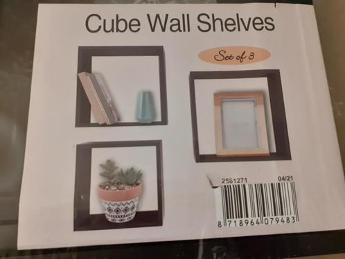 3 Kubusvormige wandplanken., Huis en Inrichting, Woonaccessoires | Wandplanken en Boekenplanken, Nieuw, Ophalen