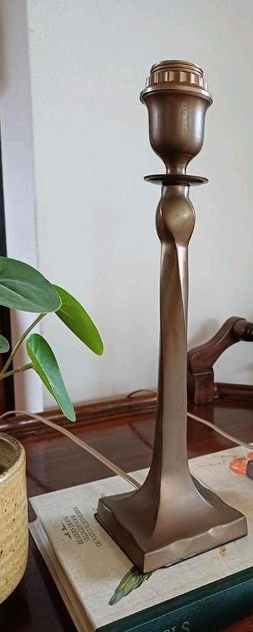 Franse Brocante Messing Lamp met Kap getorsf  beschikbaar voor biedingen