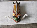 Houten Masker - Handgeschilderd, Antiek en Kunst, Ophalen of Verzenden
