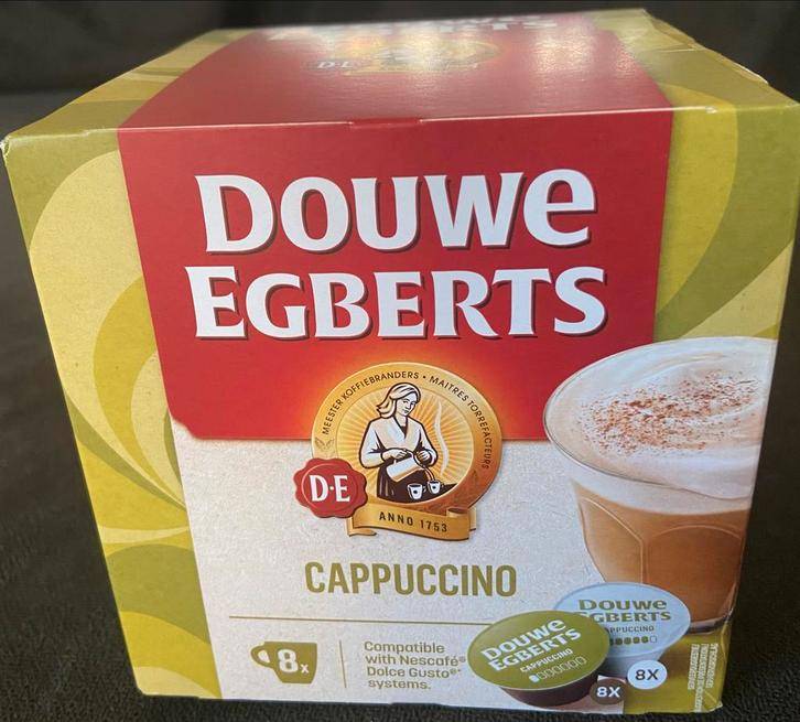 Douwe Egberts Cappuccino Cups - Dolce Gusto Compatibel, Witgoed en Apparatuur, Koffiezetapparaten, Nieuw, Koffiepads en cups, Koffiemachine