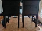 Set van 2 nachtkastjes, IKEA, zwart, hout., Ophalen, Minder dan 45 cm, Zo goed als nieuw, 70 cm of meer