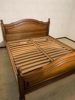 Antiek tweepersoonsbed, Huis en Inrichting, Slaapkamer | Bedden, Ophalen, Bruin, Tweepersoons, Zo goed als nieuw