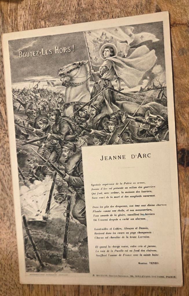 Gooi ze eruit! - Jeanne d'Arc als inspirerend symbool WOI, Verzenden, Voor 1920, Gelopen, Politiek en Historie