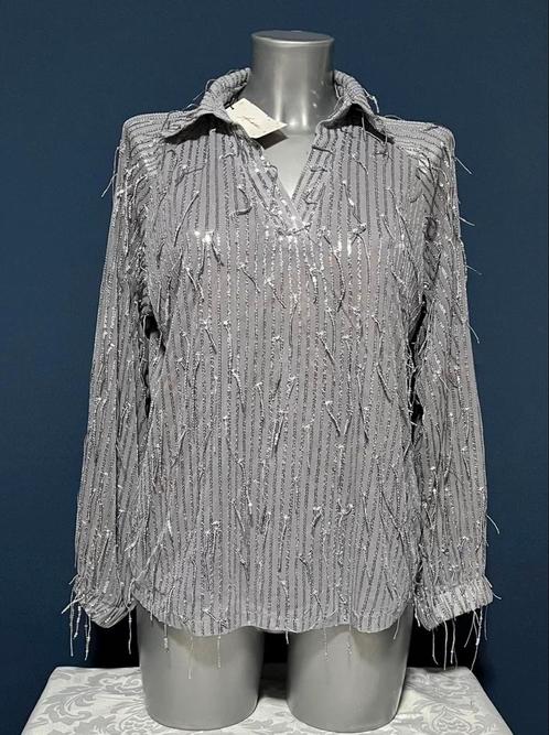 Nieuw!! Top bloesje merk AMBIKA mt M, Kleding | Dames, Blouses en Tunieken, Nieuw, Maat 38/40 (M), Grijs, Ophalen of Verzenden