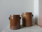 Oude brocante gres pot met deksel, Antiek en Kunst, Antiek | Keramiek en Aardewerk, Ophalen of Verzenden